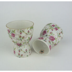 Vintage Set of Two Double Egg Cups Rose Chintz by Lefton